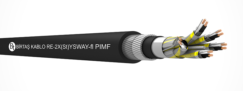  RE-2X(St)YSWAY-fl PIMF   80°C  /  500 V Cu/XLPE/ISCR/OSCR/PVC/SWA/PVC